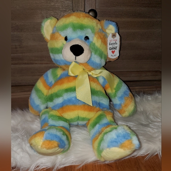 GANZ Sunshine Striped Plush Bear NWT - Picture 3 of 13
